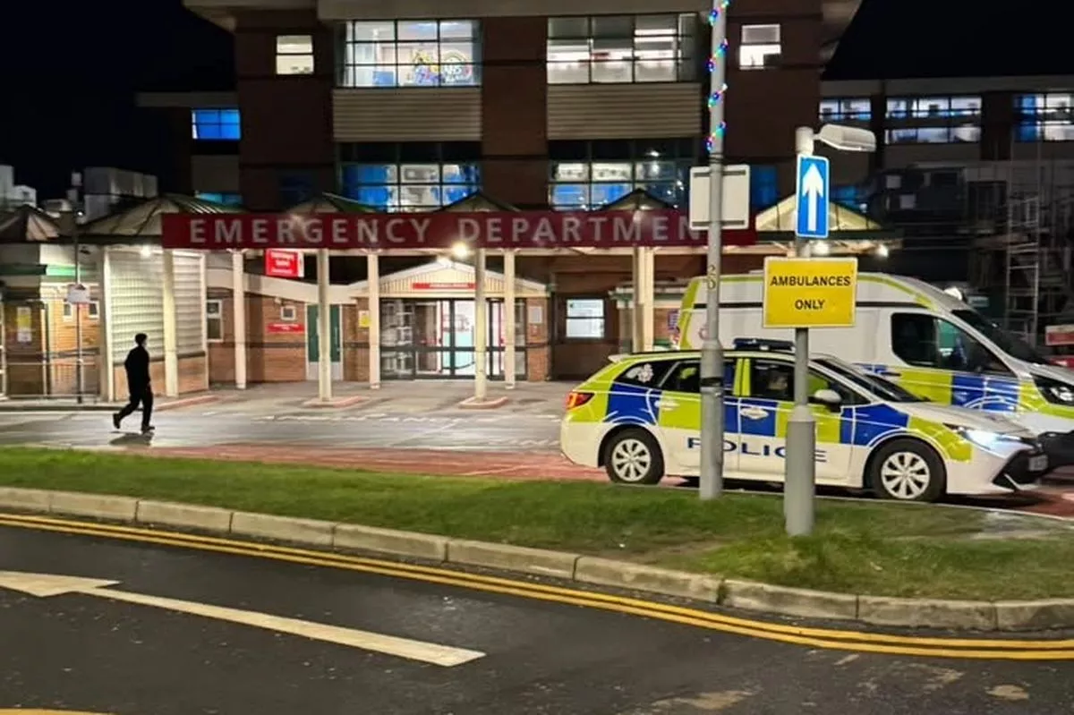 Police at the scene outside Bolton A&E