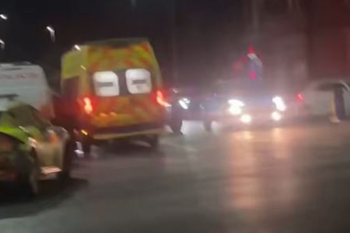 Videos taken at the scene and shared online showed a police van in attendance along with an ambulance.