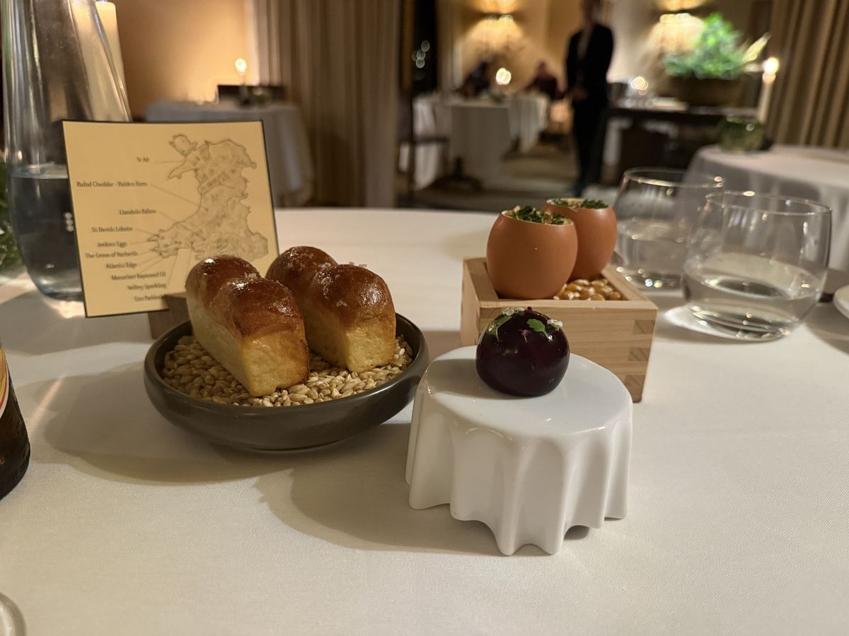 One of the courses in the Fernery of the seven course fine dining taster menu at Grove of Narberth