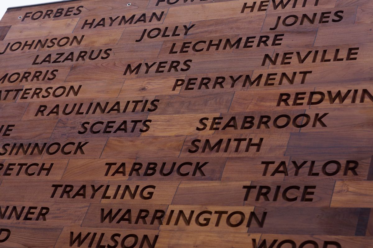 Memorial with the names of the 173 people who lost their lives in the Bethnal Green disaster
