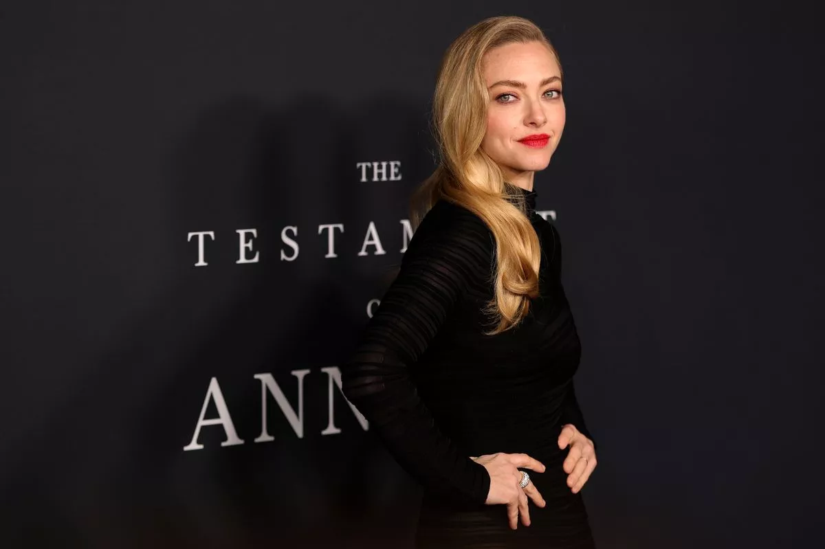 Amanda Seyfried attends the Los Angeles premiere of Searchlight Pictures' "The Testament Of Ann Lee" at Linwood Dunn Theater on December 14, 2025 in Los Angeles, California