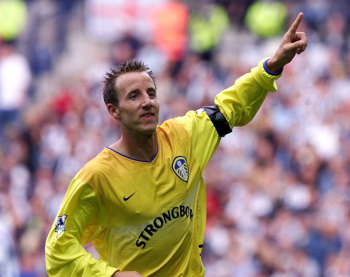 Leeds United's Lee Bowyer celebrates after putting his team 2-0 up away against West Bromwich Albion , during their FA Barclaycard Premiership match at West Brom's The Hawthorns