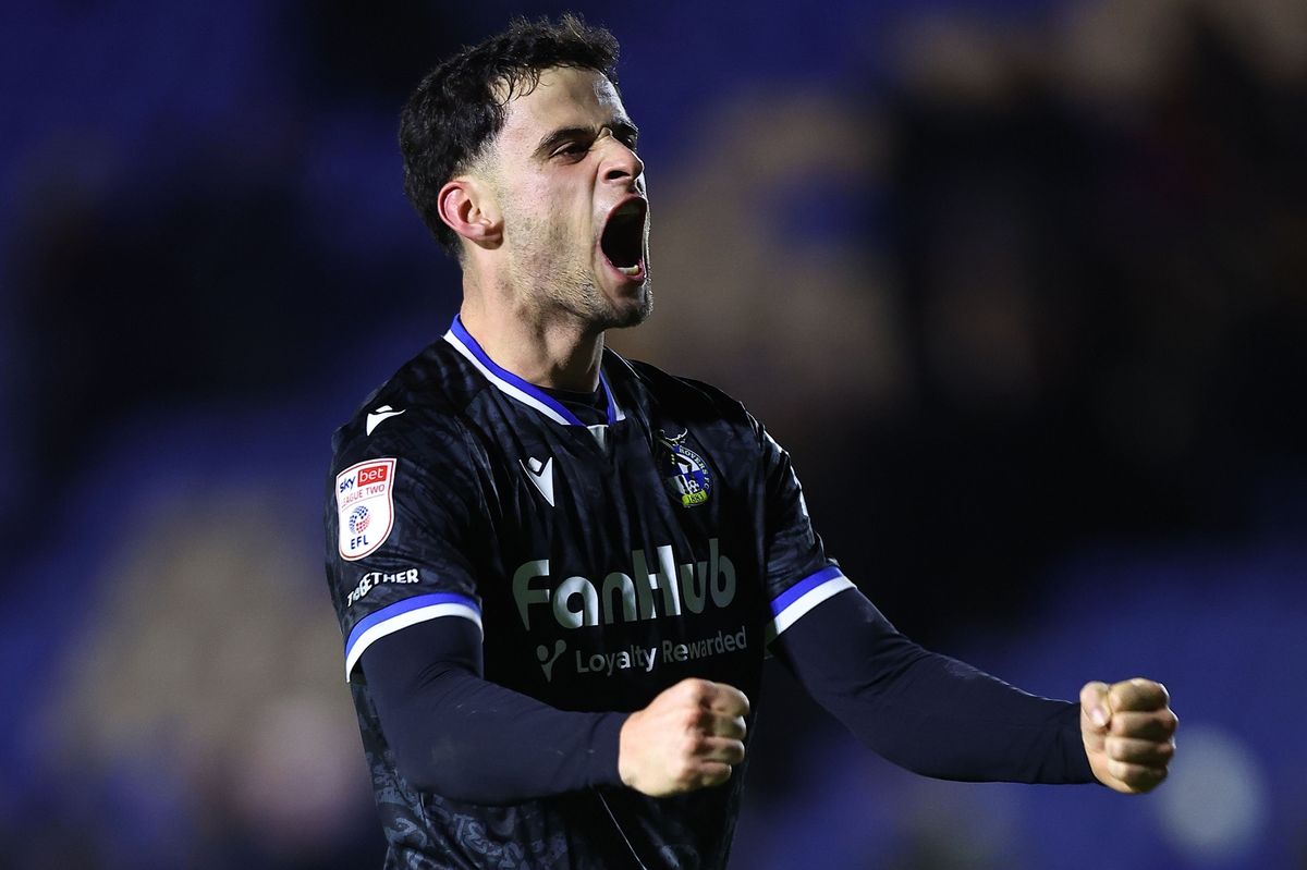 Fabrizio Cavegn of Bristol Rovers celebrates after the match