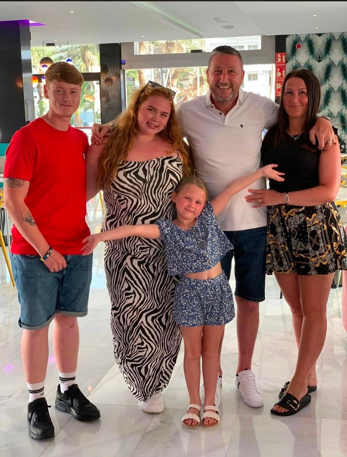 Bristol boxing coach legend Wayne Bridges and his family - wife Sara, and children Henderson, Grace and Dexy