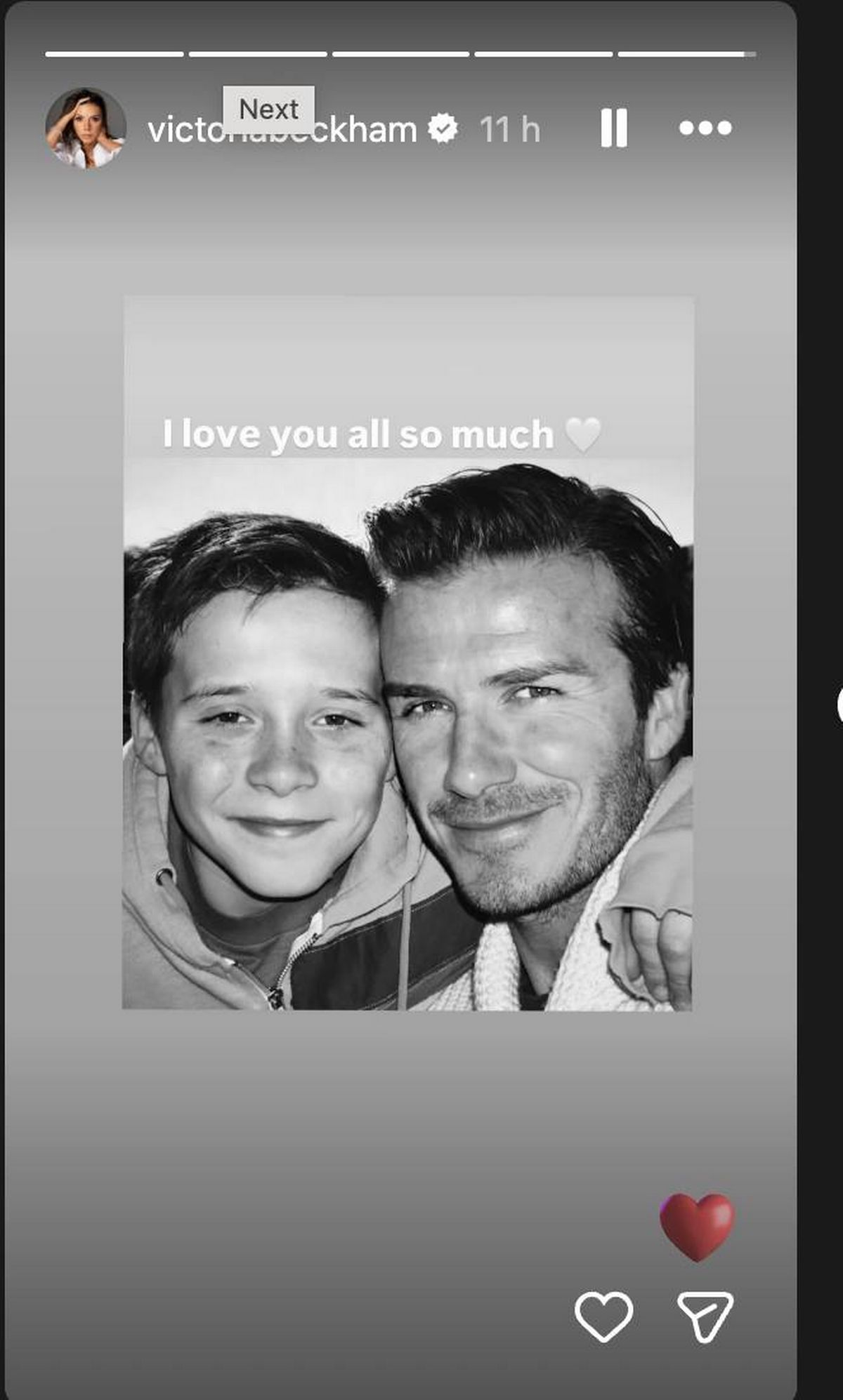 black and white throwback snap of david and brooklyn beckham