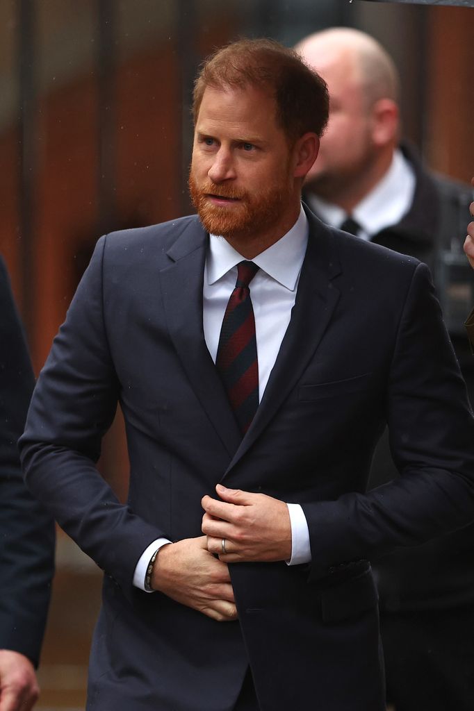 Prince Harry arriving at court to give evidence