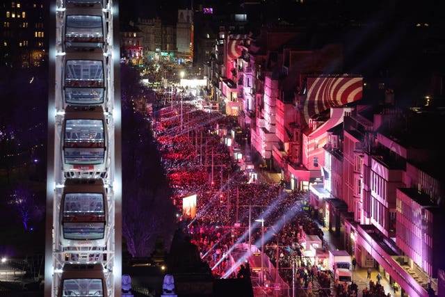 General view of the Hogmanay New Year celebrations in Edinburgh