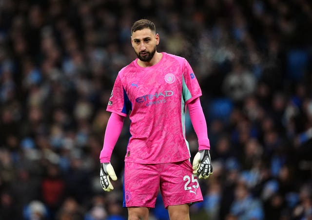 Manchester City goalkeeper Gianluigi Donnarumma during a game