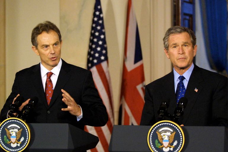 Tony Blair and George Bush