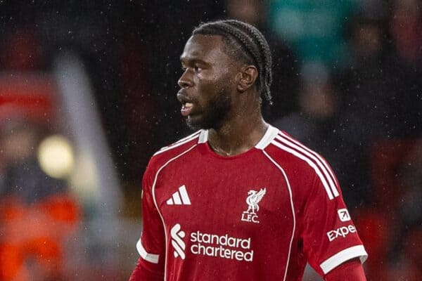 LIVERPOOL, ENGLAND - Wednesday, October 29, 2025: Liverpool's Amara Nallo during the Football League Cup 4th Round match between Liverpool FC and Crystal Palace FC at Anfield. Palace won 3-0. (Photo by David Rawcliffe/Propaganda)