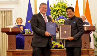 European Commission President von der Leyen and European Council President Costa visit India