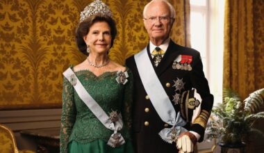 The King and Queen of Sweden are pictured in a new set of gala portraits, released on January 7, 2026 (Elisabeth Toll/Royal Court of Sweden)