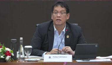 Finance Minister Purbaya Yudhi Sadewa speaks on Dec. 18, 2025, during the monthly state budget press conference. (Finance Ministry Official YouTube/-)