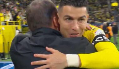 Former Celtic manager embraces Cristiano Ronaldo in Saudi