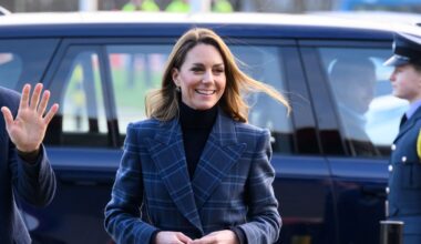 A tartan triumph! The Princess of Wales debuts a bespoke coat as she joins Prince William in Scotland