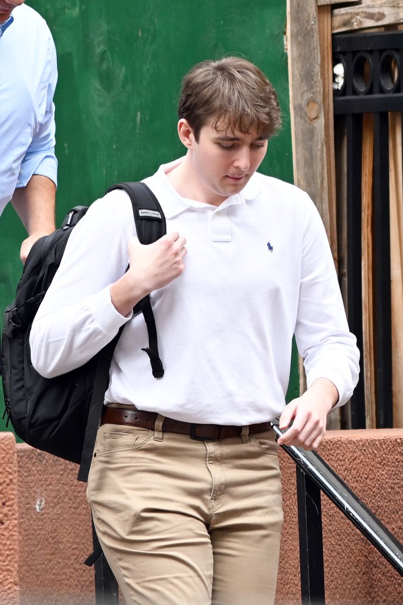 Barron Trump was spotted leaving New York University (NYU) after rumors that he was rejected from Harvard and Columbia.