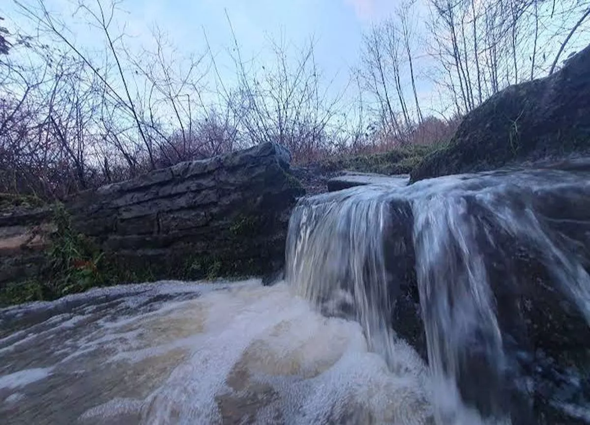 Levenshulme 'waterfall' in Highfield Park, Manchester