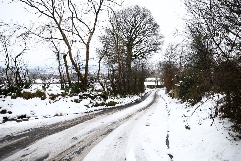Snow and freezing conditions made rural roads hazardous, with many not gritted.  Picture by Peter Morrison