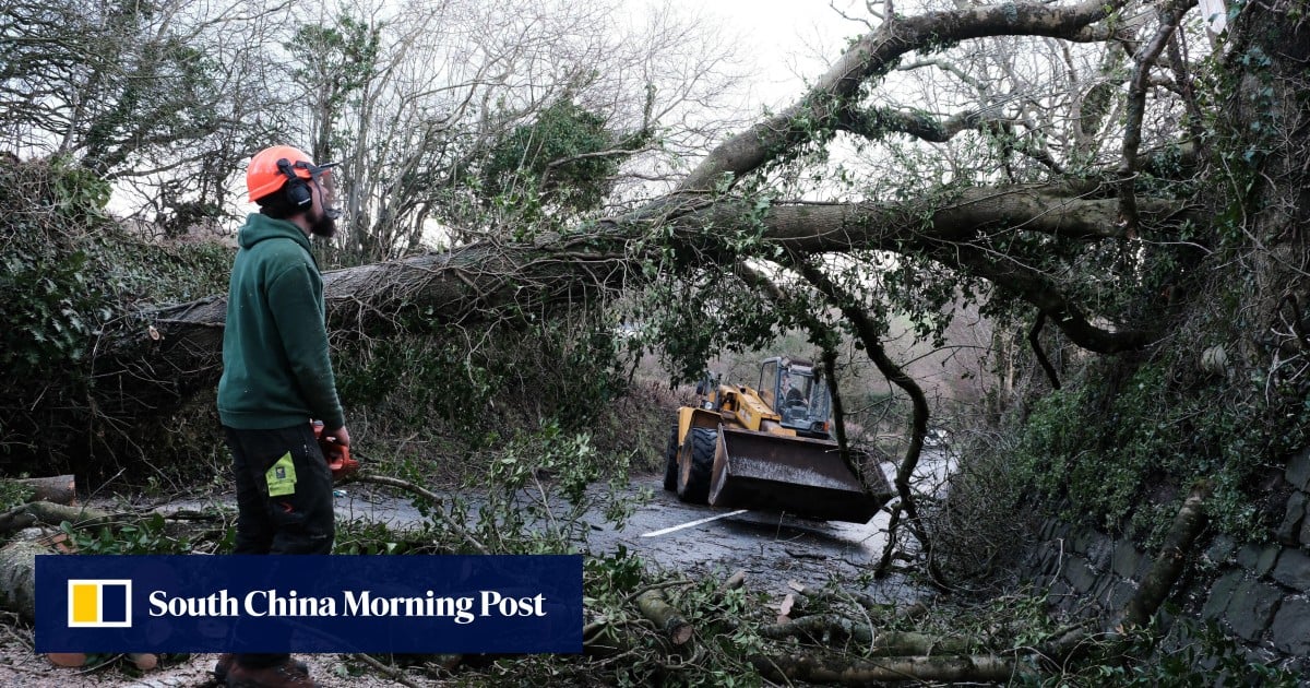 1 dead in UK, 100,000 French homes without power as storms batter Europe