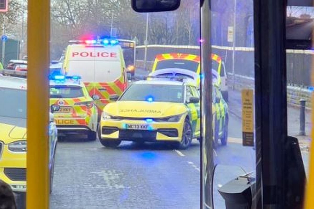 Police and paramedics were called to the collision in Salford