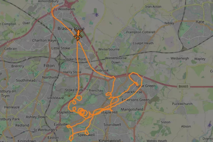 Police helicopter route -Credit:adsbexchange.com