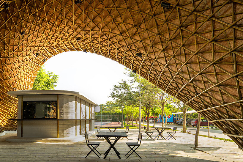 3D printed kitchens and bamboo gridshell form lyth design's food street in india