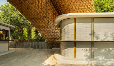 bamboo gridshell shields lyth design's food street in india