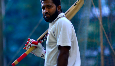 Wasim Jaffer poses in the nets