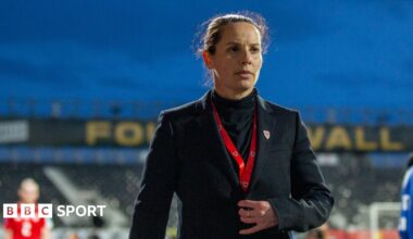 Rhian Wilkinson on the touchline