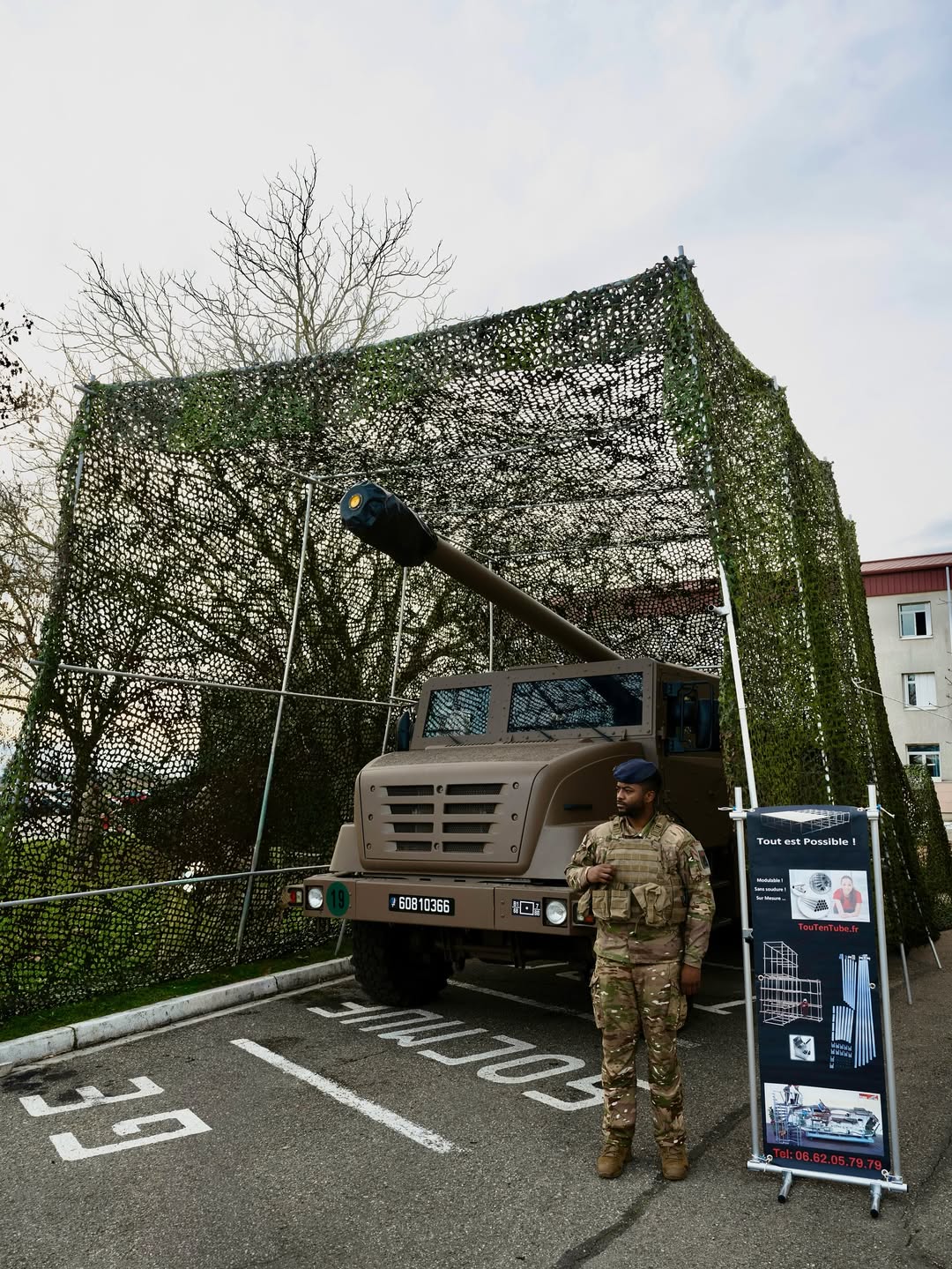 Anti-drone net structure for the CAESAR self-propelled howitzer Defense Express How France Applies Ukrainian Drone Warfare Experience to CAESAR Howitzers
