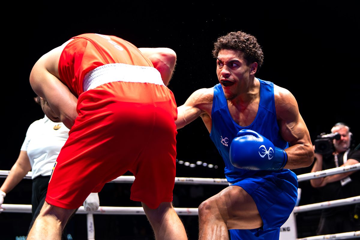 Odel Kamara in action at the World Boxing Championships
