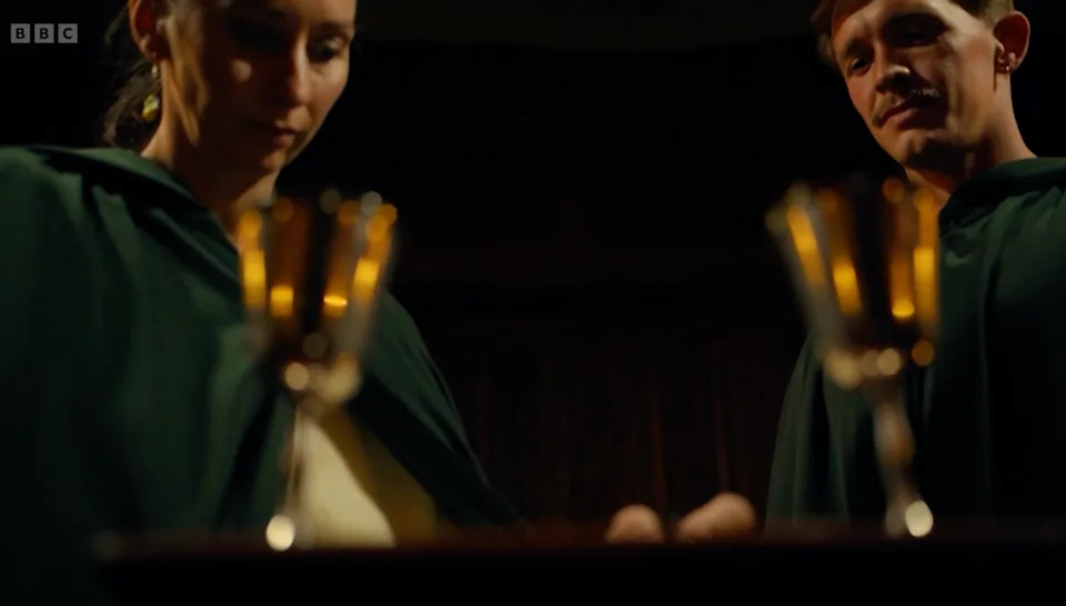 Rachel and Stephen make their deal. (BBC screengrab)