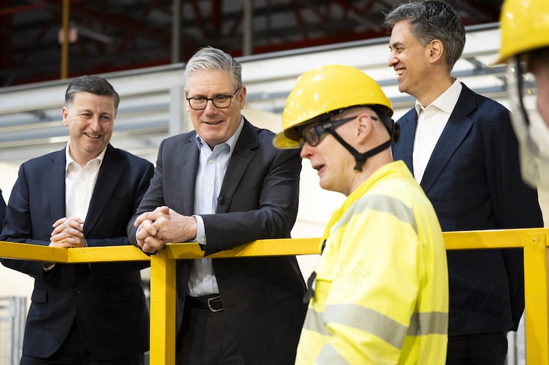 The Prime Minister, together with Scottish Secretary Douglas Alexander (left) and Energy Security and Net Zero Secretary Ed Miliband (right) visited energy firm SSE’s National Training Centre in Perth.