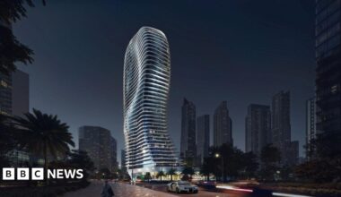 The Bugatti Residences building under construction in Dubai