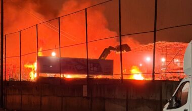 Huge fire breaks out at southwest London recycling centre disrupting trains to Heathrow