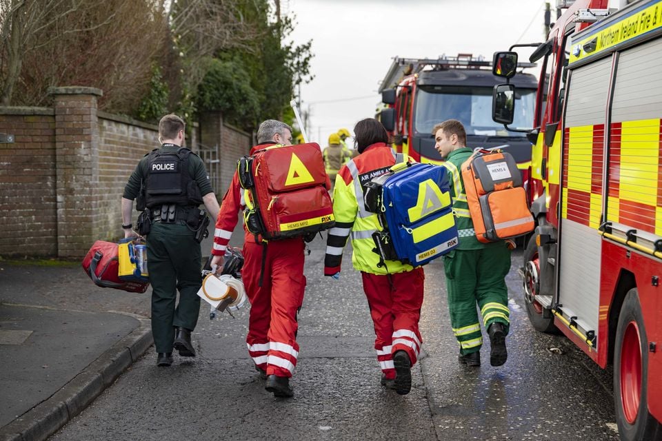 Firefighters at the scene of a gas explosion in east Belfast on January 7th 2025 (Photo by Kevin Scott) 