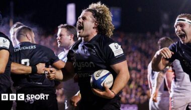 Alfie Barbeary celebrates