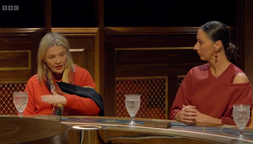 Harriet's case against Rachel failed to convince the group. (BBC screengrab)