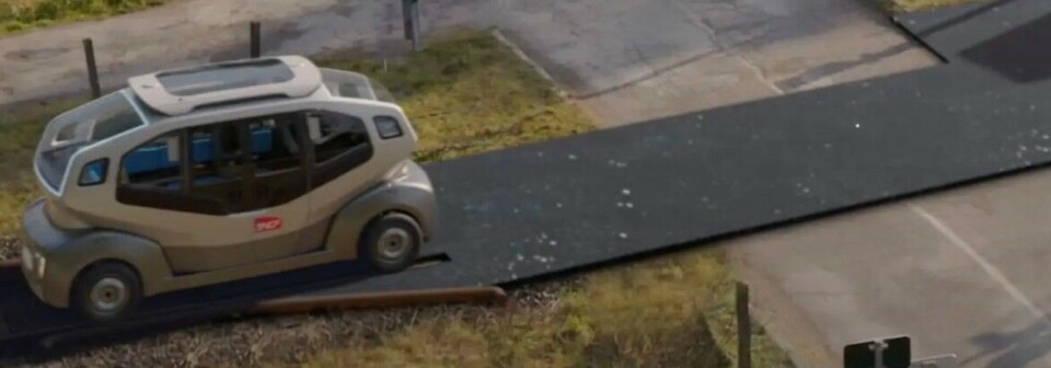 New mini-bus train to ride on track as well as road