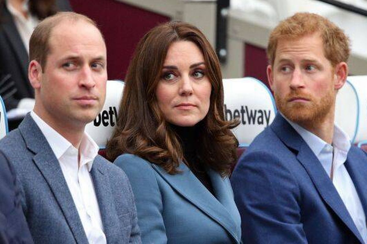 Prince Harry with Prince William and Princess Kate