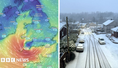 Storm Goretti live updates: 99mph gusts as red warning in force for parts of UK