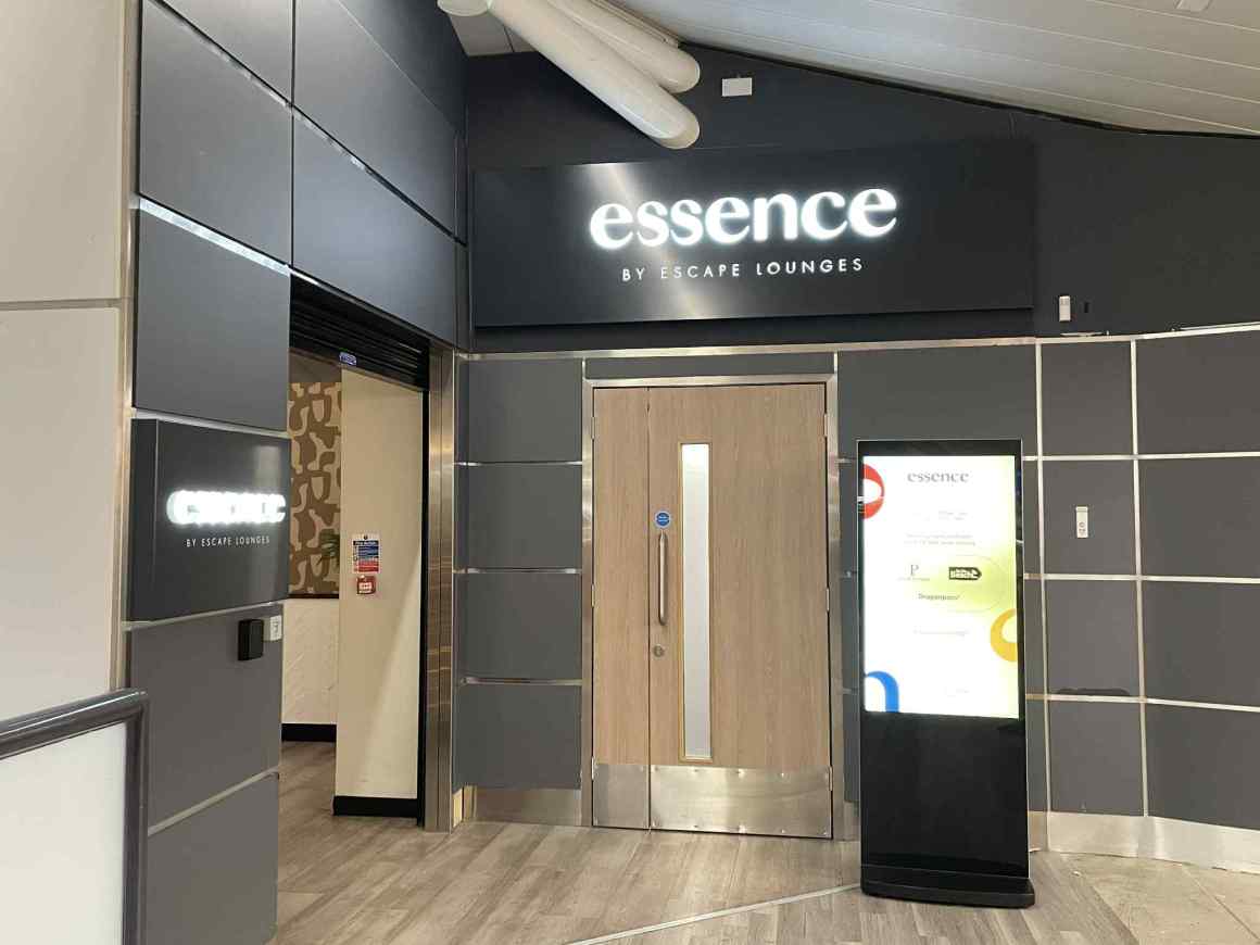 the entrance to the Essence by Escape Lounge at Bristol Airport
