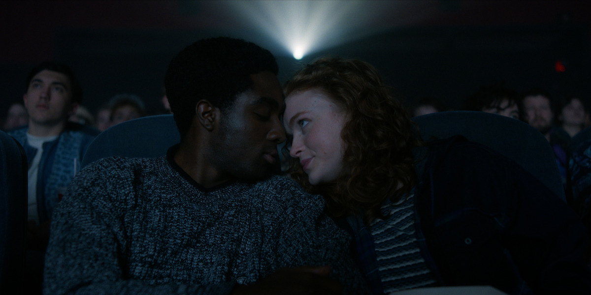Caleb McLaughlin as Lucas Sinclair and Sadie Sink as Max Mayfield in ‘Stranger Things 5’