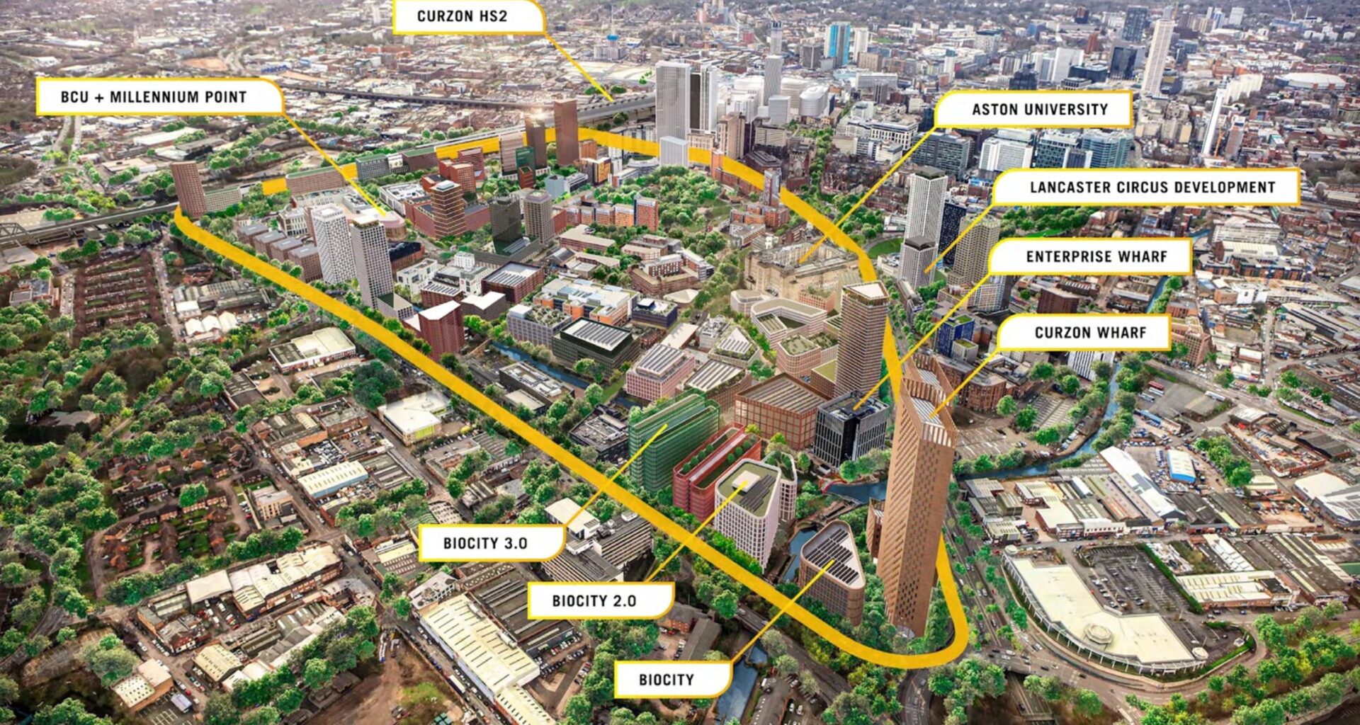 A map of the Birmingham Knowledge Quarter