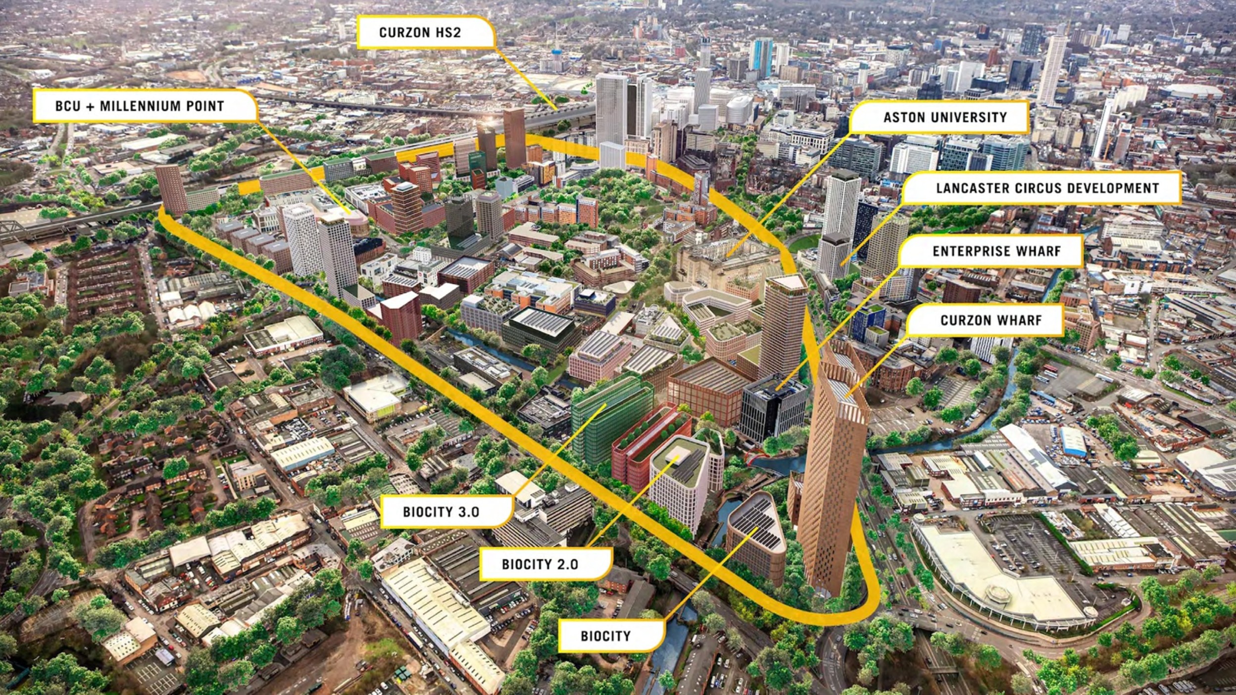 A map of the Birmingham Knowledge Quarter