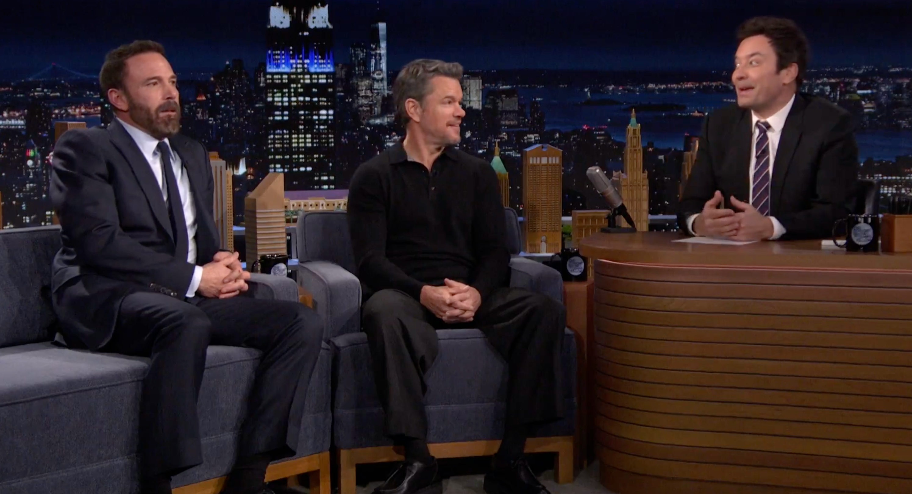Affleck and Damon on 'The Tonight Show Starring Jimmy Fallon' to discuss their new movie, 'The Rip'