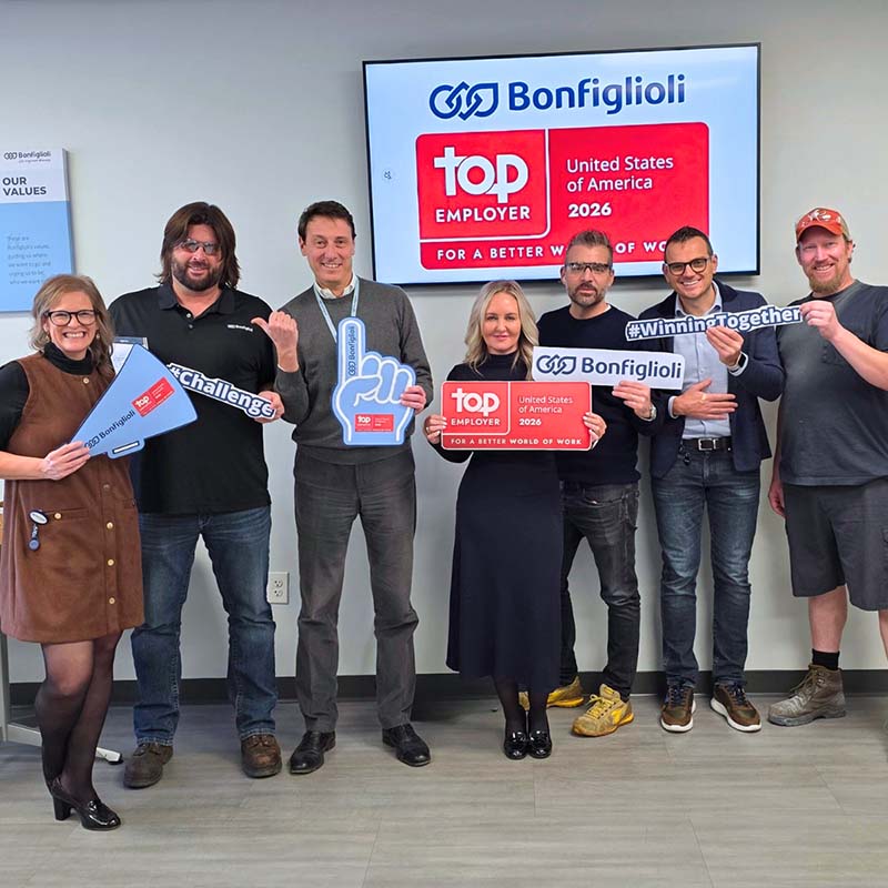 Bonfiglioli USA earns Top Employer 2026 certification for positive workplace culture
