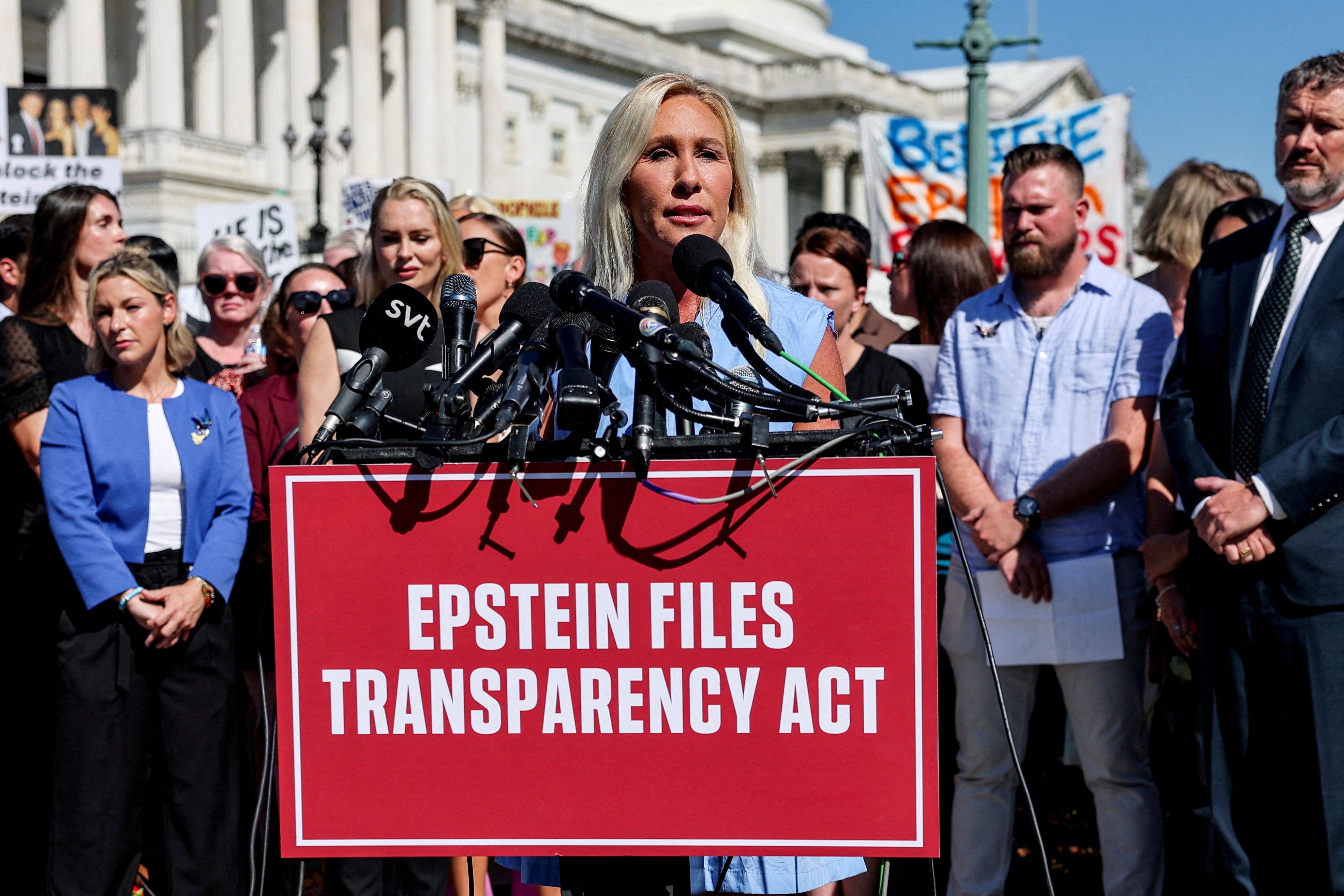 Greene’s public rift with Trump largely stemmed from her insistence that the DOJ release the Jeffrey Epstein files