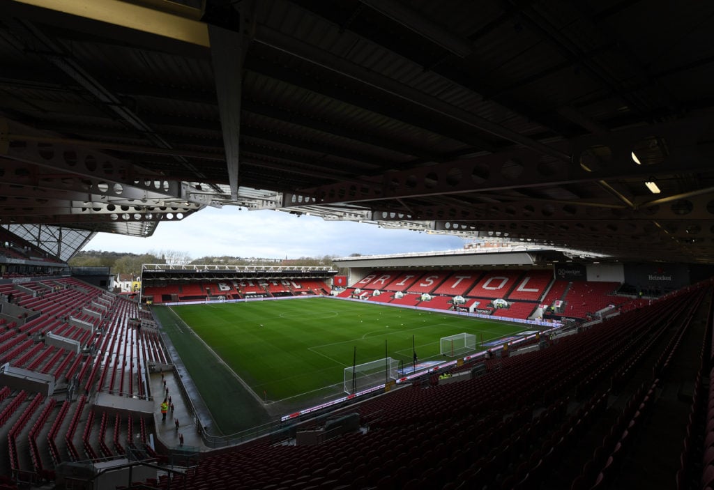 A wide-angle shot of Bristol City's Ashton Gate home.