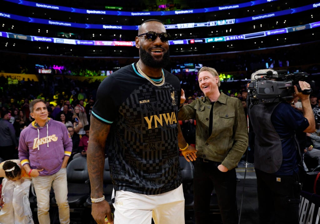 LeBron James wears Liverpool merchandise at NBA match